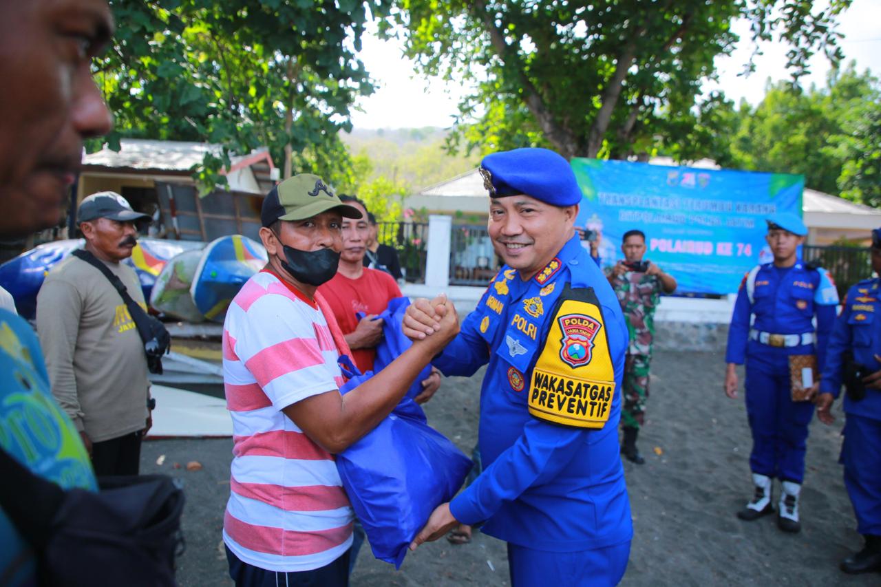 Jaga Ketahanan Pangan,Ditpolairud Polda Jatim Rehab Terumbu Karang di HUT Polairud ke-74