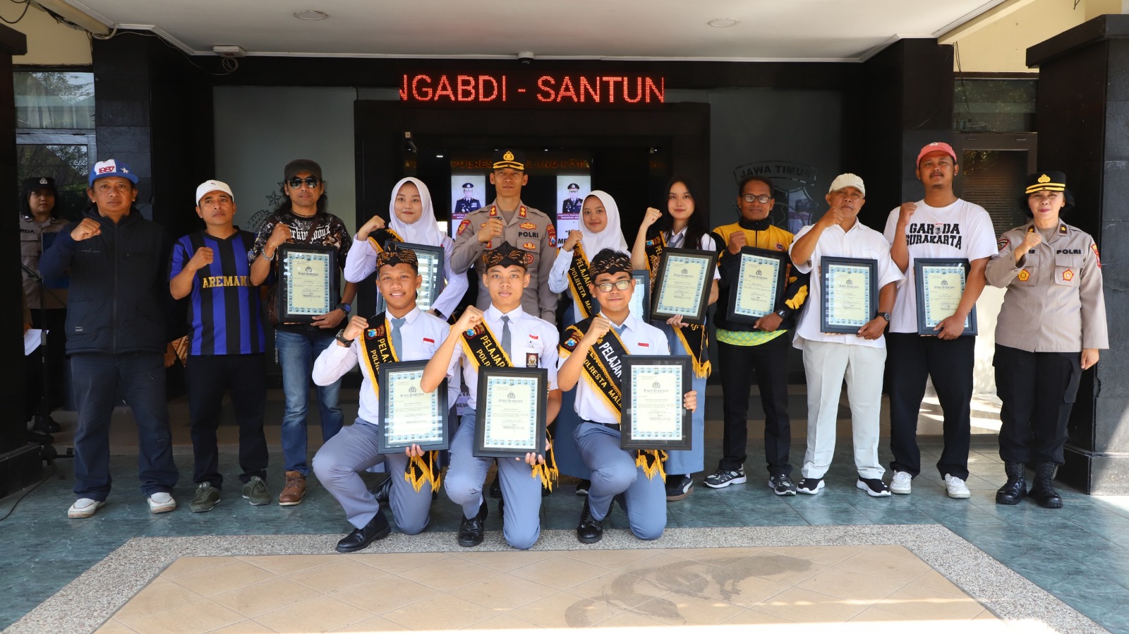 Enam Pelajar Duta Kamtibmas Diganjar Penghargaan, Wakapolresta: Generasi Muda Garda Depan Kota Malang yang Kondusif