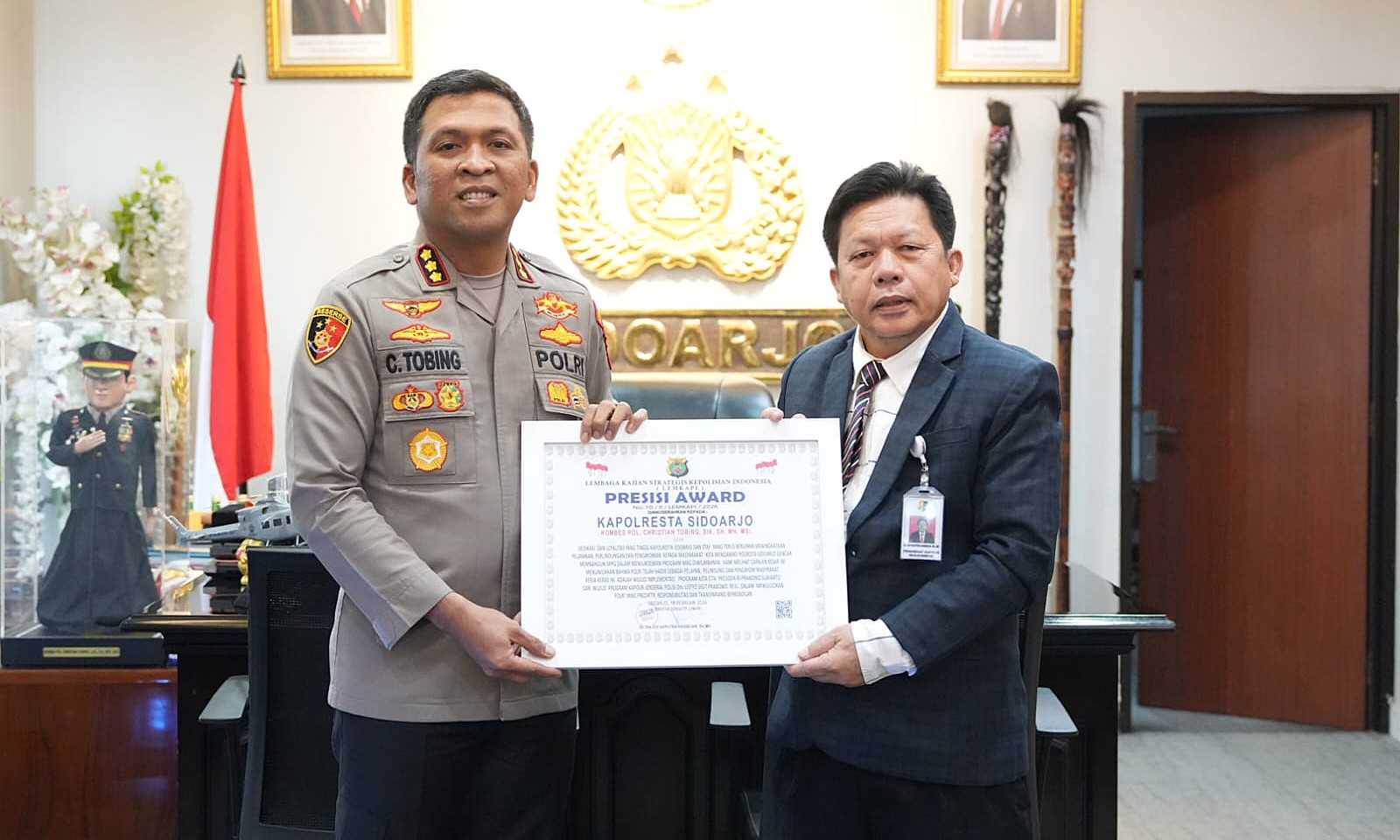 Polresta Sidoarjo Raih Presisi Award dari Lemkapi