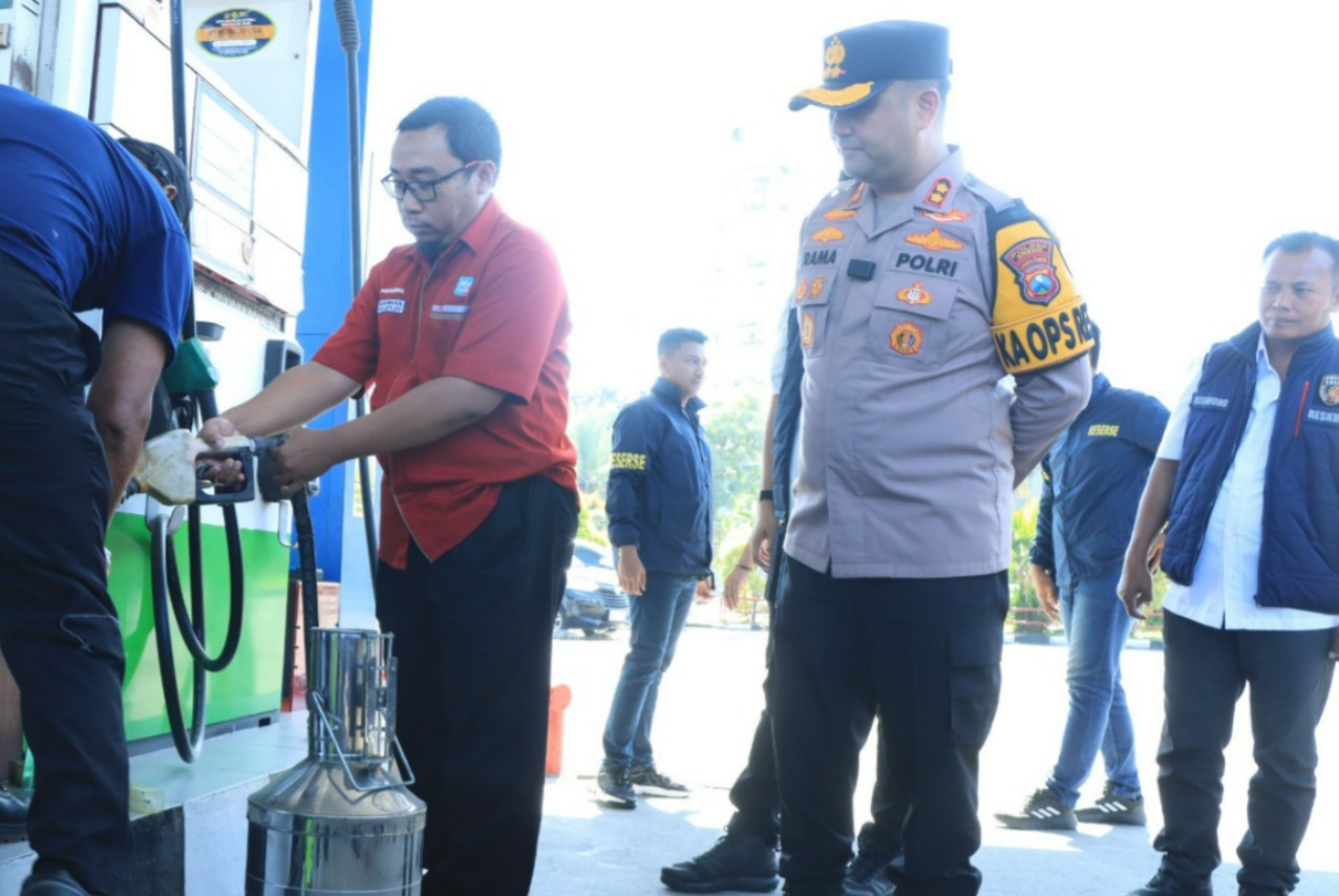 Polres Gresik Pantau SPBU Pastikan Stok Aman di Libur Lebaran