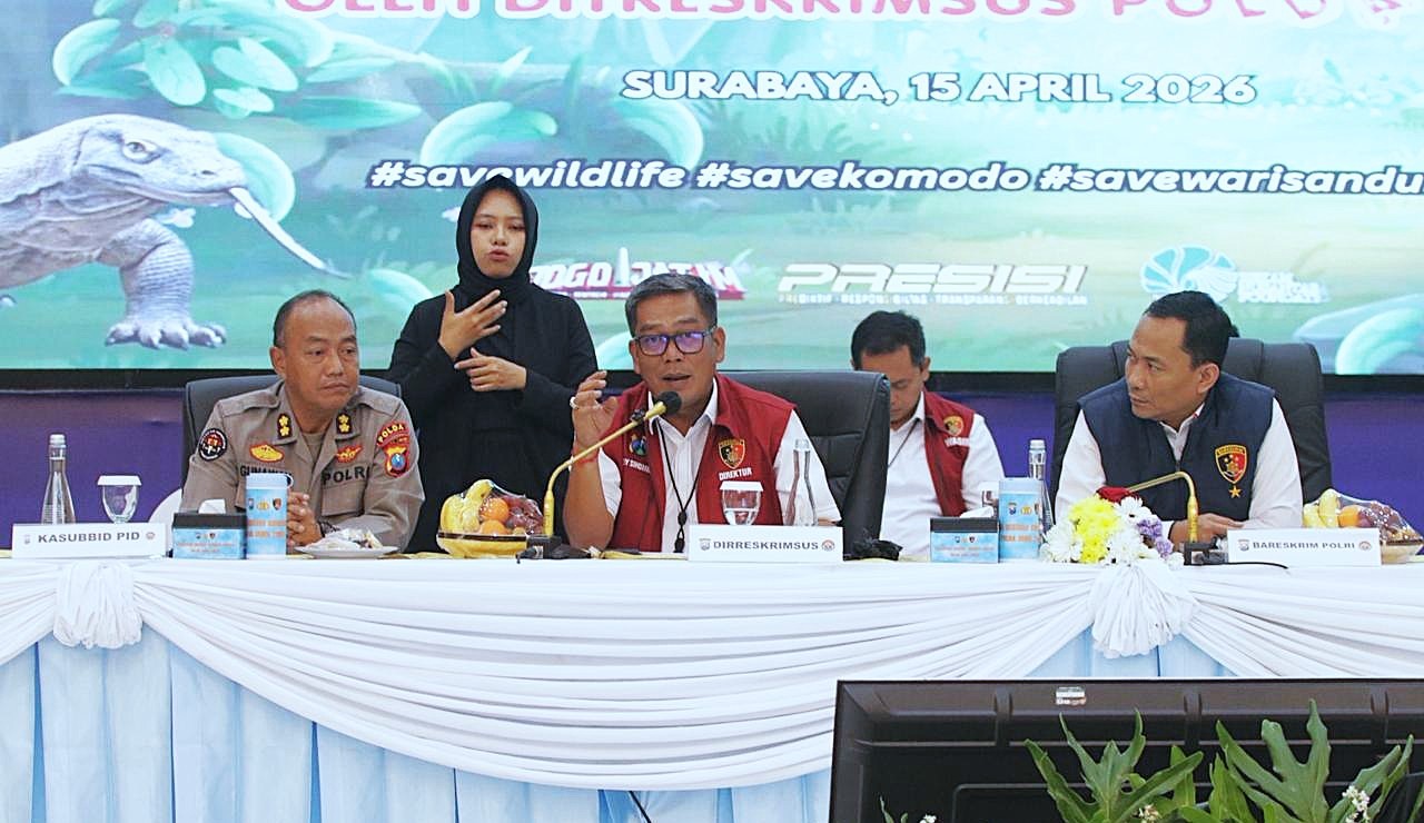 Polda Jatim Ungkap Jaringan Perdagangan Satwa Dilindungi Belasan Tersangka Diamankan