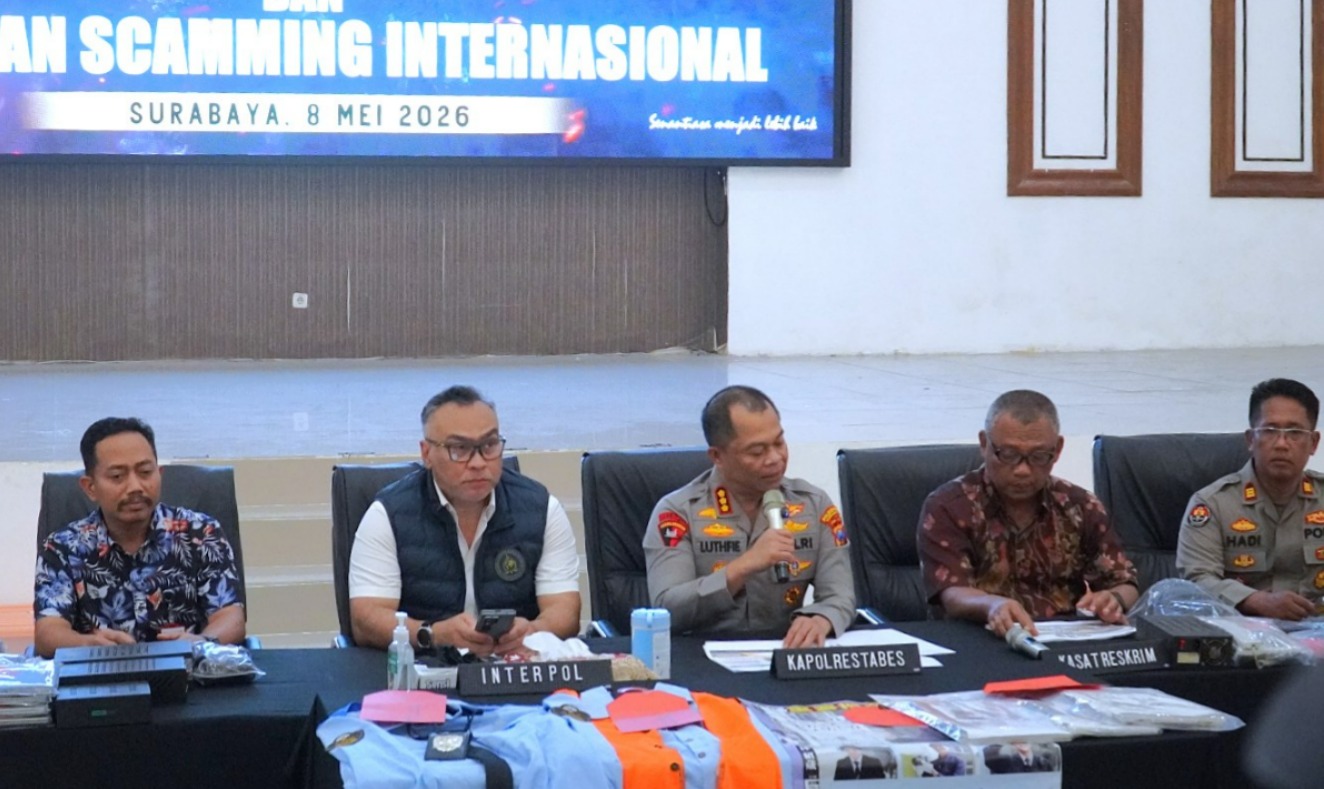 Polrestabes Surabaya Bongkar Markas Scaming Jaringan Internasional 44 Orang Diamankan