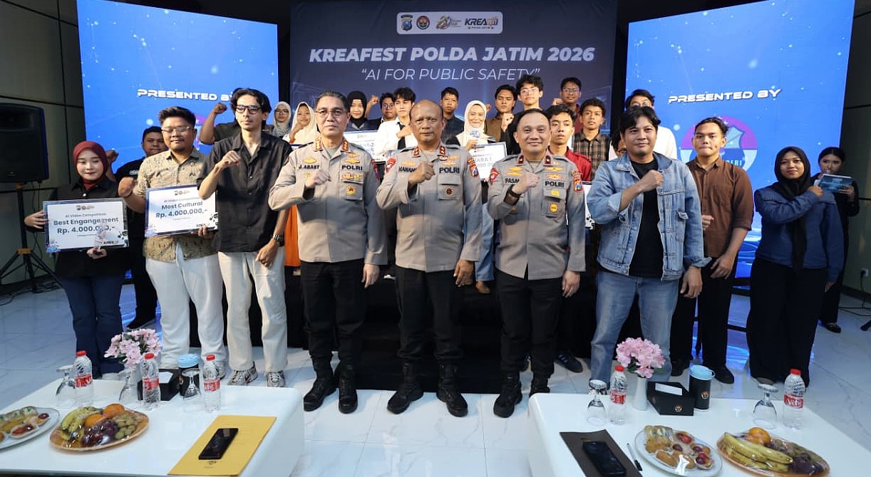Hari Bhayangkara ke -80 Polda Jatim Dorong Pemanfaatan AI untuk Keamanan Publik Melalui KREAFEST 2026