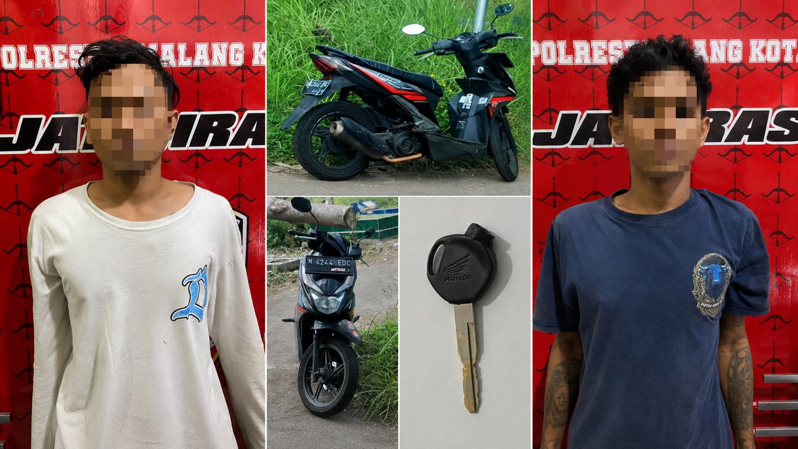 Polresta Malang Kota Tangkap Dua Pelaku Curas, Ancam Mahasiswa dengan Pisau dan Celurit