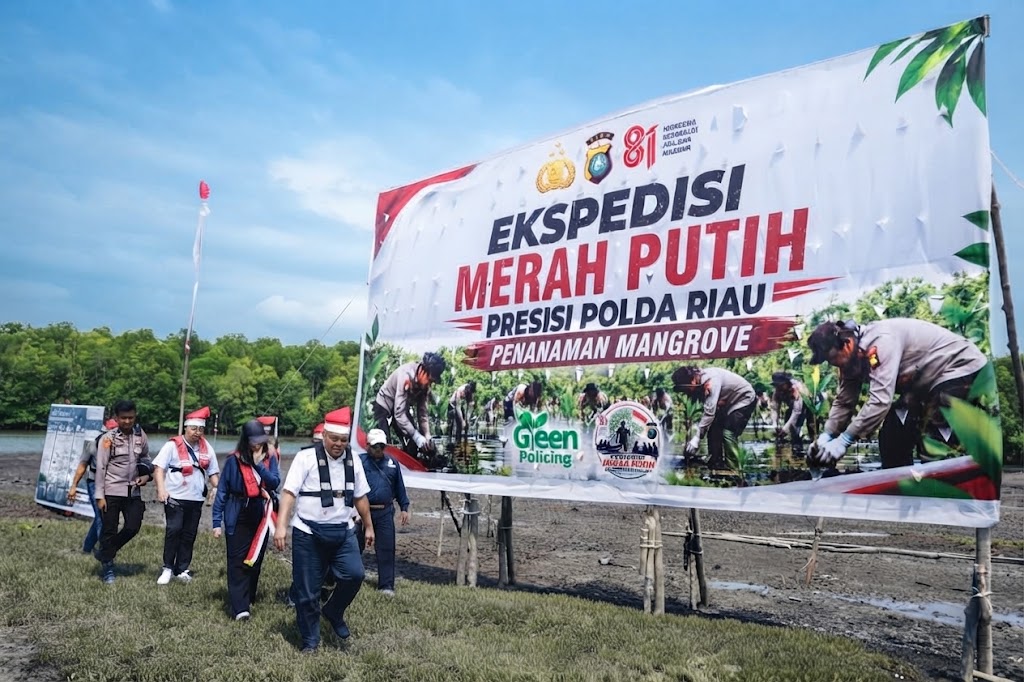 Ekspedisi Merah Putih Presisi Polda Riau Tembus Kuala Selat,1.700 Hektare Mangrove Disiapkan Lawan Abrasi