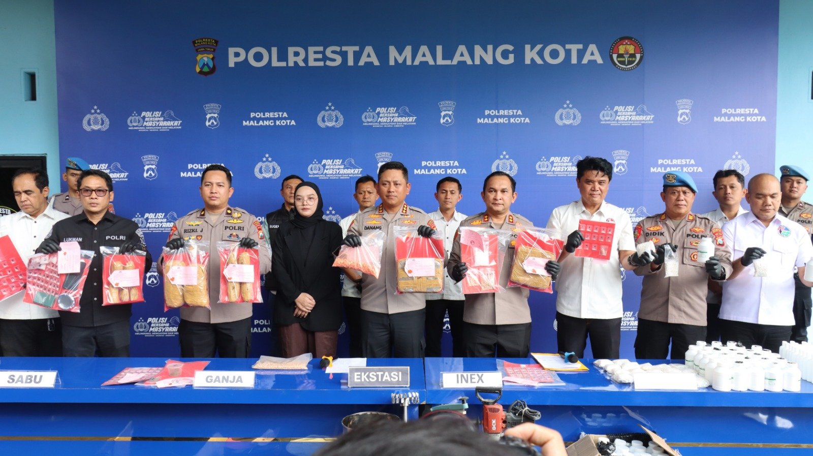 Polresta Malang Kota Ungkap 119 Kasus Narkotika, 175 Tersangka Diamankan dan Selamatkan Puluhan Ribu Jiwa
