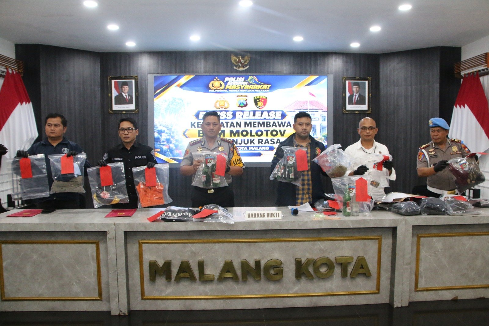 Polresta Malang Kota Gagalkan Rencana Kerusuhan Pasca-Aksi Damai, 12 Tersangka dan 4 Bom Molotov Diamankan